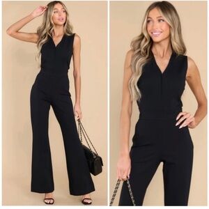 SPANX The Perfect Jumpsuit Sleeveless Back Zip Bootcut Leg Classic Black Size L